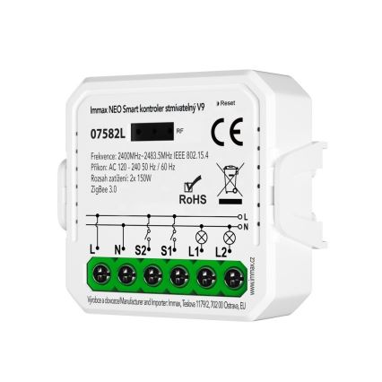 Immax Neo 07582L - Pametno prigušivo upravljanje V9 sa 2 tipke Tuya