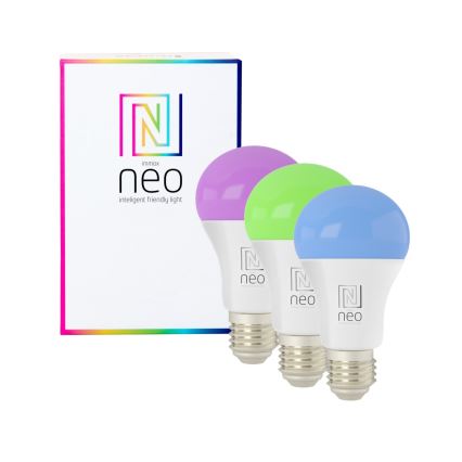 Immax NEO 07712CDO - Set 3x LED RGB+CCT Prigušiva sijalica E27/9W/230V Wi-Fi Tuya + Daljinski upravljač
