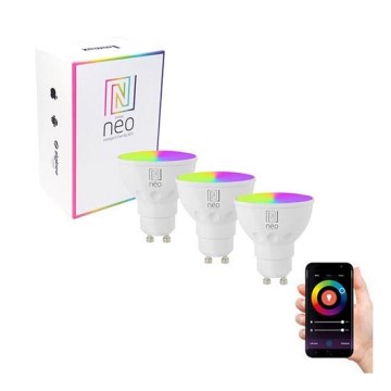 Immax NEO 07724C - Set 3x LED RGB+CCT Prigušiva sijalica GU10/4,8W/230V 2700K Wi-Fi Tuya
