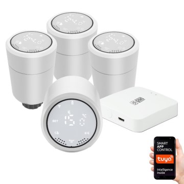 Immax NEO 07732C - Set 4x Termostatska glava + BRIDGE PRO v3 2xAA/3V Wi-Fi Tuya