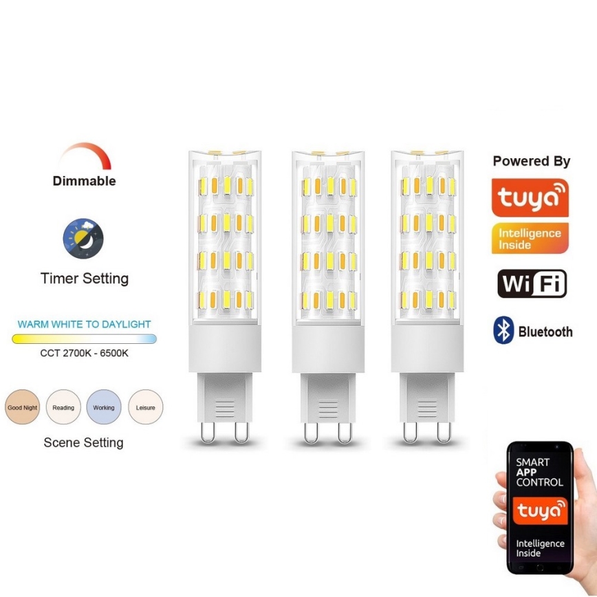 Immax NEO 07763C - Komplet 3x LED prigušiva sijalica NEO LITE G9/4W/230V 2700-6500K Wi-Fi Tuya