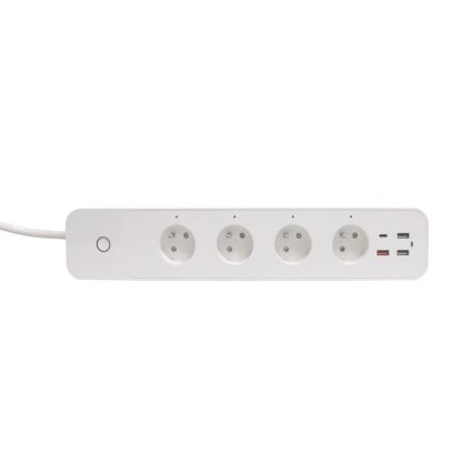 Immax NEO 07771L - Produžni kabl NEO LITE Smart 4 AC utičnice + 3x USB + 1x USB-C Wi-Fi Tuya