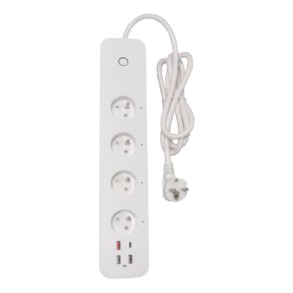 Immax NEO 07771L - Produžni kabl NEO LITE Smart 4 AC utičnice + 3x USB + 1x USB-C Wi-Fi Tuya