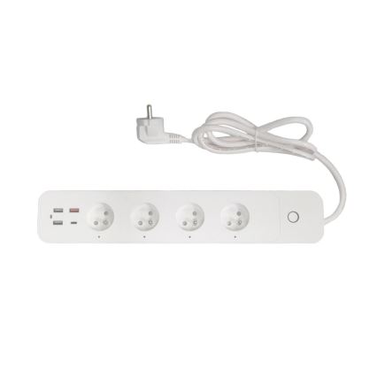 Immax NEO 07771L - Produžni kabl NEO LITE Smart 4 AC utičnice + 3x USB + 1x USB-C Wi-Fi Tuya