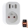 Immax NEO 07772L- Pametna razdelna utičnica 16A/230V + 2xUSB+1xUSB C Wi-Fi Tuya