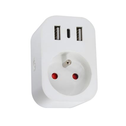 Immax NEO 07772L- Pametna razdelna utičnica 16A/230V + 2xUSB+1xUSB C Wi-Fi Tuya