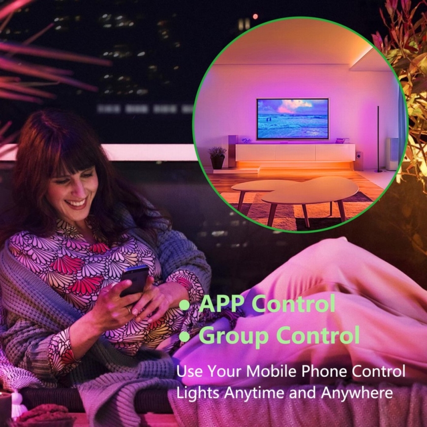 Immax NEO 07776L - LED RGB Prigušiva podna lampa AMBIENTE LED/12W/230V Wi-Fi Tuya + Daljinski upravljač