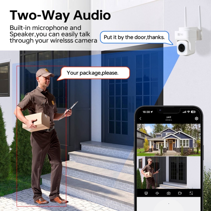 Immax NEO 07793L - Pametna spoljašnja kamera sa senzorom CUBE 4MP 5V IP65 Wi-Fi Tuya