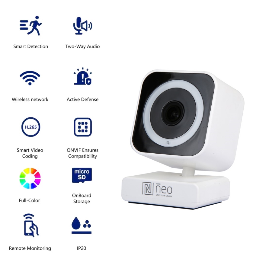 Immax NEO 07796L-Pametna unutarnja kamerom sa senzorom LITTLE CUBE 3MP 5V Wi-Fi Tuya