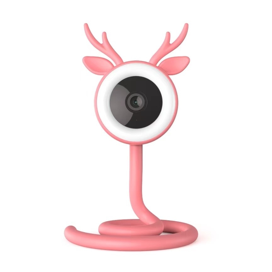 Immax NEO 07798L - Pametni punjivi monitor za bebe 5V Wi-Fi Tuya roze