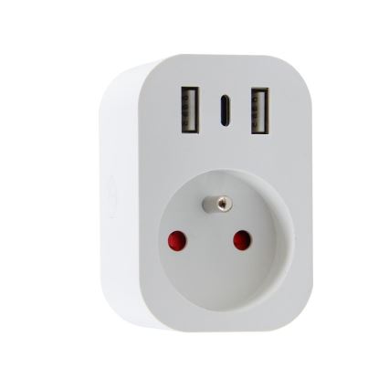 Immax NEO 07799L - Pametna razdelna utičnica 16A/230V + 2xUSB+1xUSB C Wi-Fi Tuya