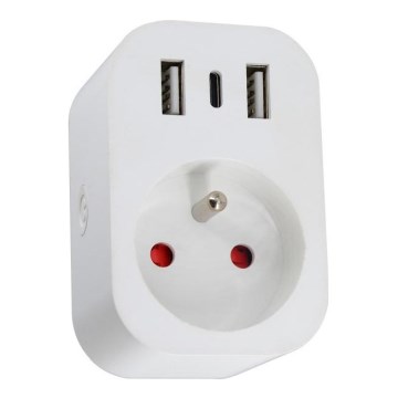 Immax NEO 07799L - Pametna razdelna utičnica 16A/230V + 2xUSB+1xUSB C Wi-Fi Tuya