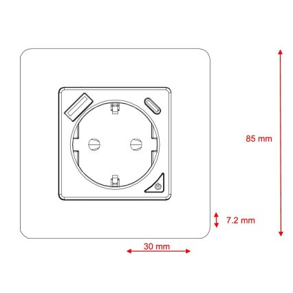 Immax NEO 07800L - Pametna utičnica 16A/230V + 1xUSB-A+1xUSB C Wi-Fi Tuya