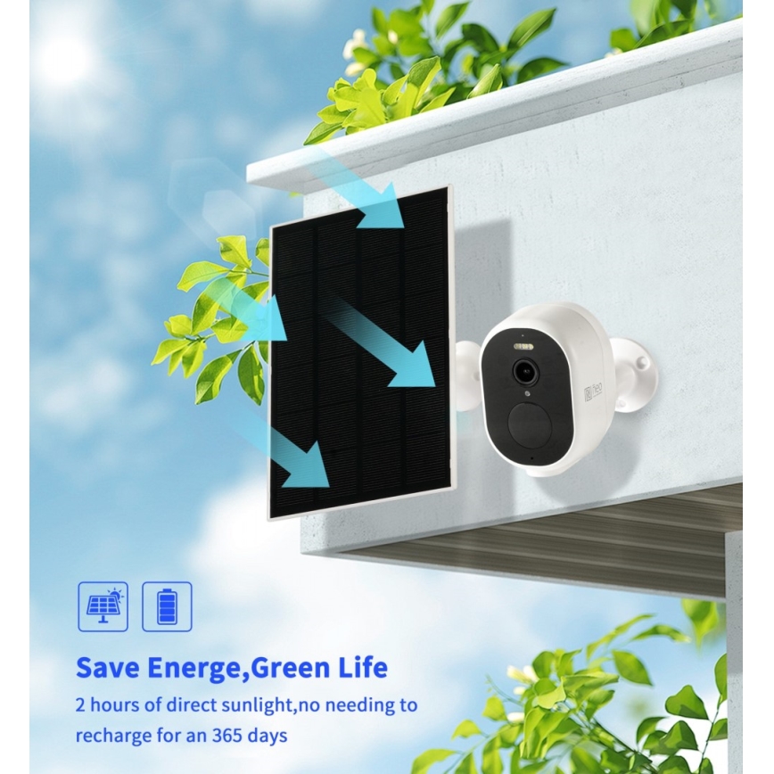 Immax NEO 07802L - Pametna vanjska solarna kamerom sa senzorom BARREL 5000mAh Wi-Fi Tuya IP65