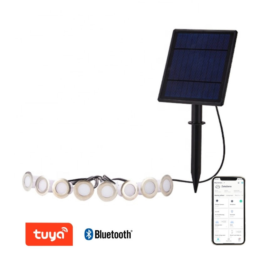Immax NEO 07905L - LED RGB Prigušiva solarna lampa ESTRELAS 8xLED/0,25W/5V IP65 Tuya 2200 mAh
