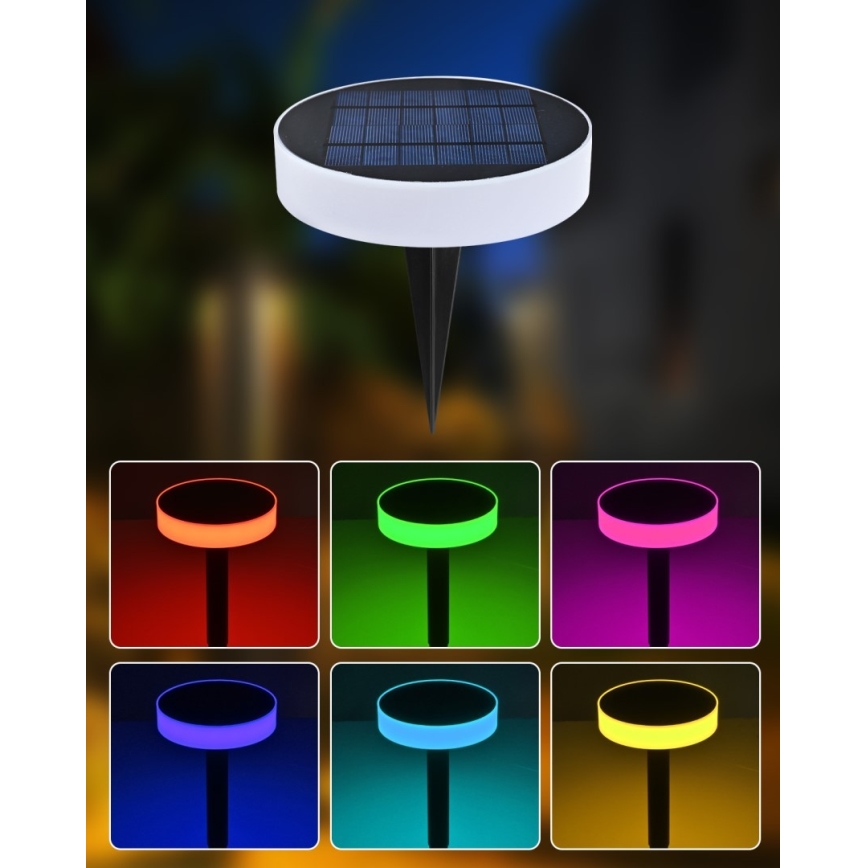 Immax NEO 07910L - LED RGB Prigušiva solarna lampa sa senzorom NEO LITE LED/1W/5V okrugli IP54 Tuya