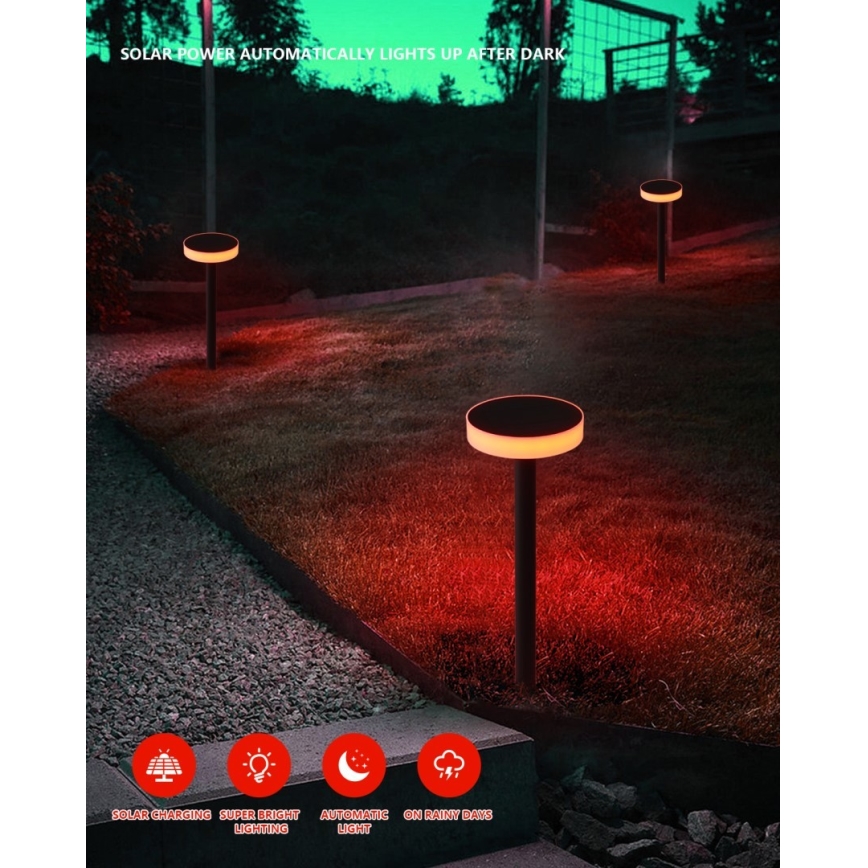 Immax NEO 07910L - LED RGB Prigušiva solarna lampa sa senzorom NEO LITE LED/1W/5V okrugli IP54 Tuya