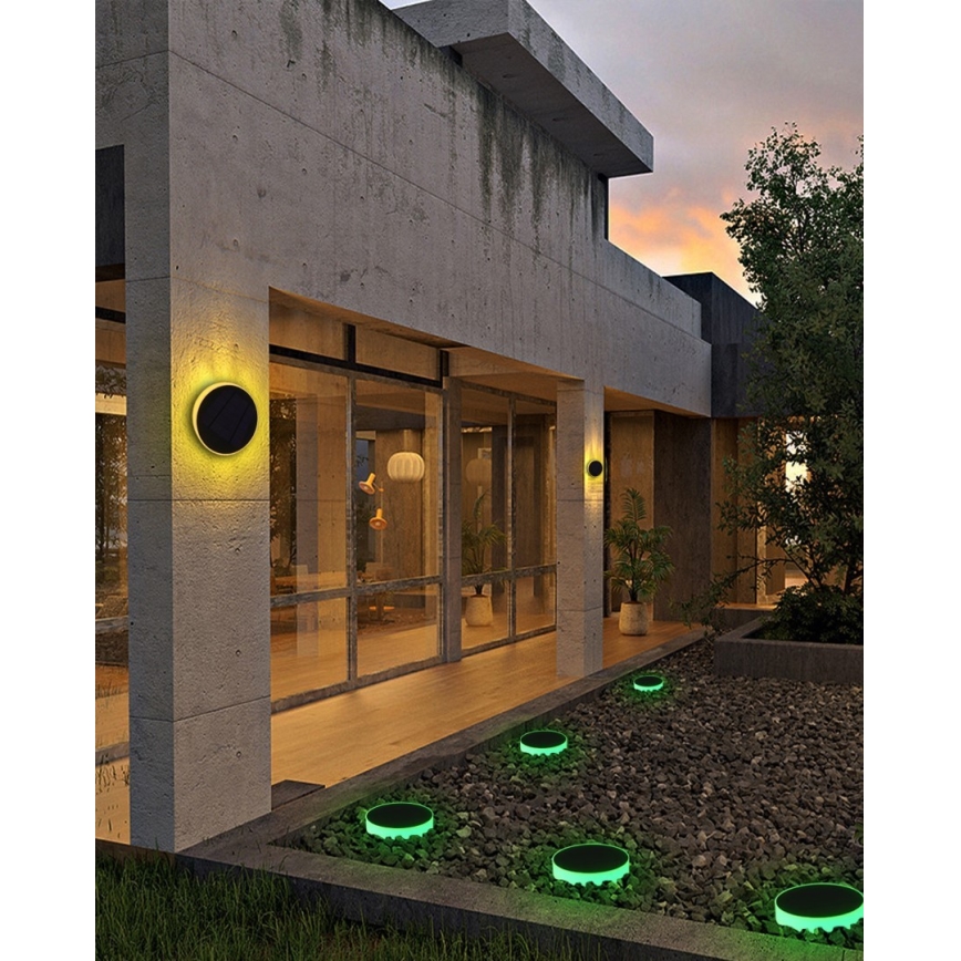 Immax NEO 07910L - LED RGB Prigušiva solarna lampa sa senzorom NEO LITE LED/1W/5V okrugli IP54 Tuya