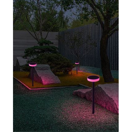 Immax NEO 07910L - LED RGB Prigušiva solarna lampa sa senzorom NEO LITE LED/1W/5V okrugli IP54 Tuya