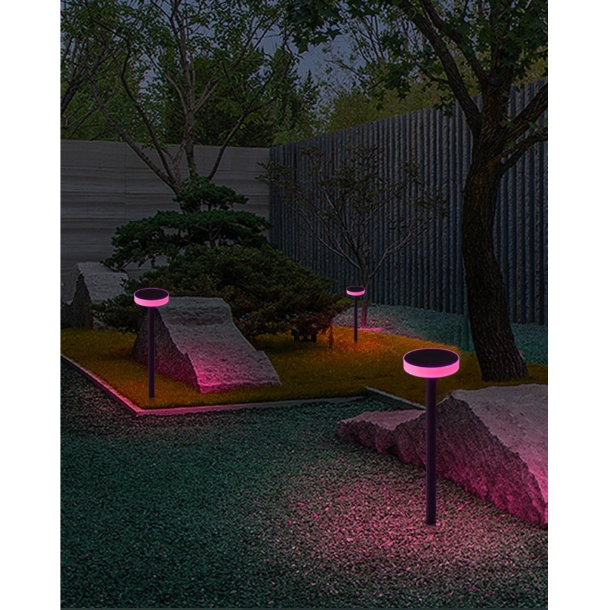 Immax NEO 07910L - LED RGB Prigušiva solarna lampa sa senzorom NEO LITE LED/1W/5V okrugli IP54 Tuya