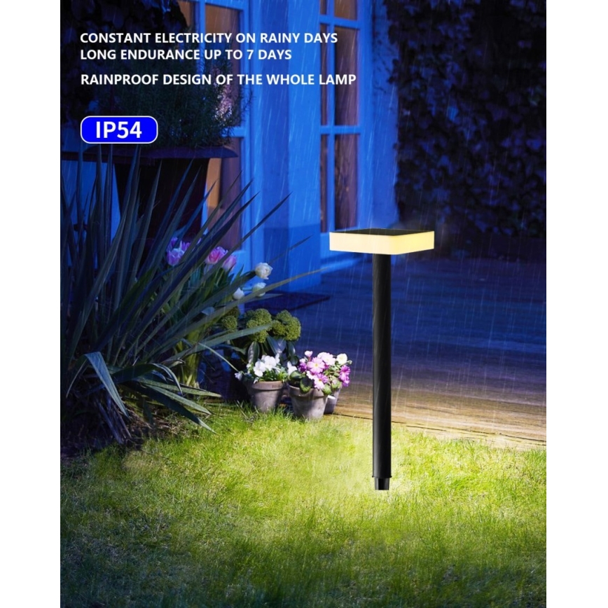Immax NEO 07911L - LED RGB Prigušiva solarna lampa sa senzorom NEO LITE LED/1W/5V uglast IP54 Tuya