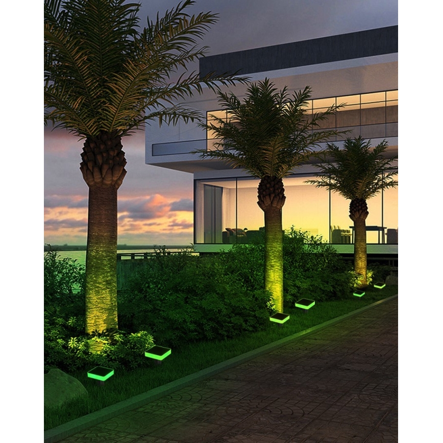 Immax NEO 07911L - LED RGB Prigušiva solarna lampa sa senzorom NEO LITE LED/1W/5V uglast IP54 Tuya