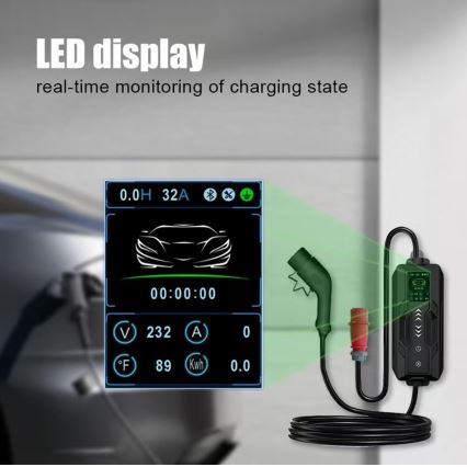 Immax – prenosiva putna punionica za električne automobile EV, AC tip 2, 16 A/380 V, 11 kW + utikač 230 V (3,7 kW), 5 m kabel + futrola