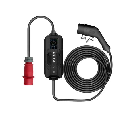 Immax – prenosiva putna punionica za električne automobile EV, AC tip 2, 16 A/380 V, 11 kW + utikač 230 V (3,7 kW), 5 m kabel + futrola