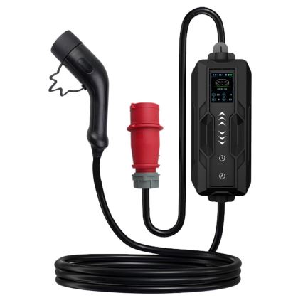 Immax – prenosiva putna punionica za električne automobile EV, AC tip 2, 16 A/380 V, 11 kW + utikač 230 V (3,7 kW), 5 m kabel + futrola