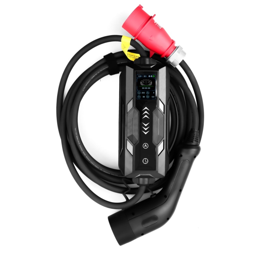 Immax – prenosiva putna punionica za električne automobile EV, AC tip 2, 16 A/380 V, 11 kW + utikač 230 V (3,7 kW), 5 m kabel + futrola
