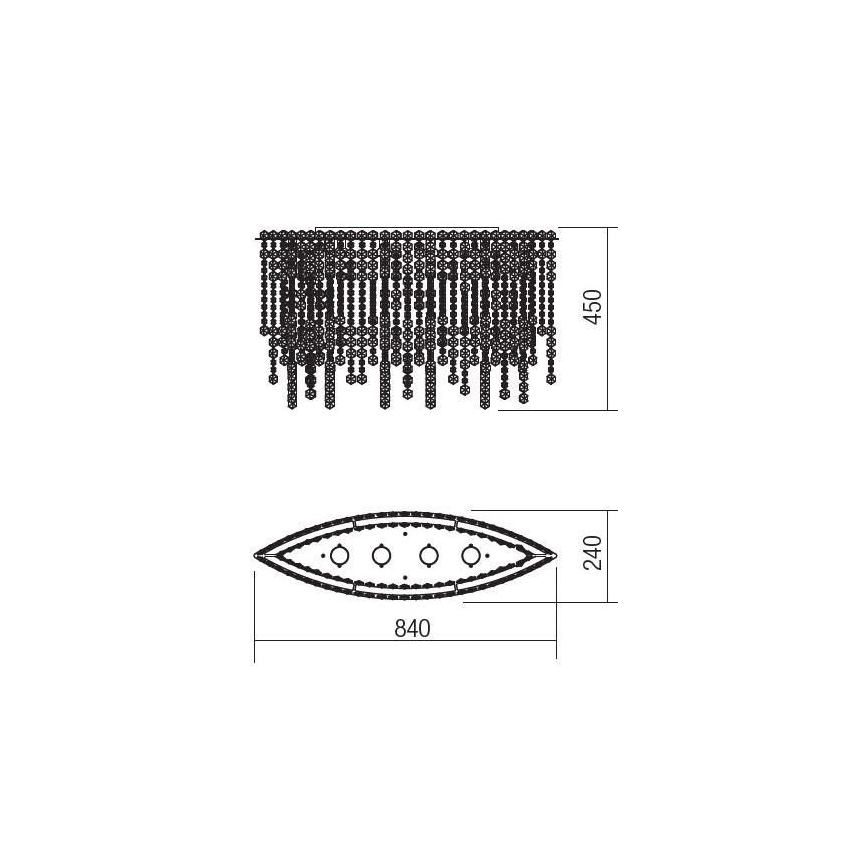 Incanti ITV CLOV4 10 60 - Nadgradni kristalni luster TREVI 4xGU10/50W/230V