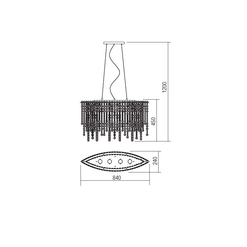 Incanti ITV POV4 10 60 - Kristalni luster na sajli TREVI 4xGU10/50W/230V