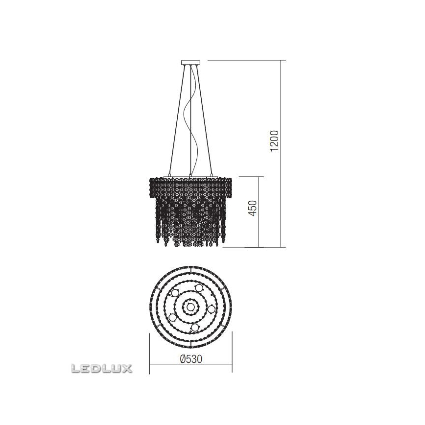 Incanti ITV PR6 10 60 - Kristalni luster na sajli TREVI 6xGU10/50W/230V