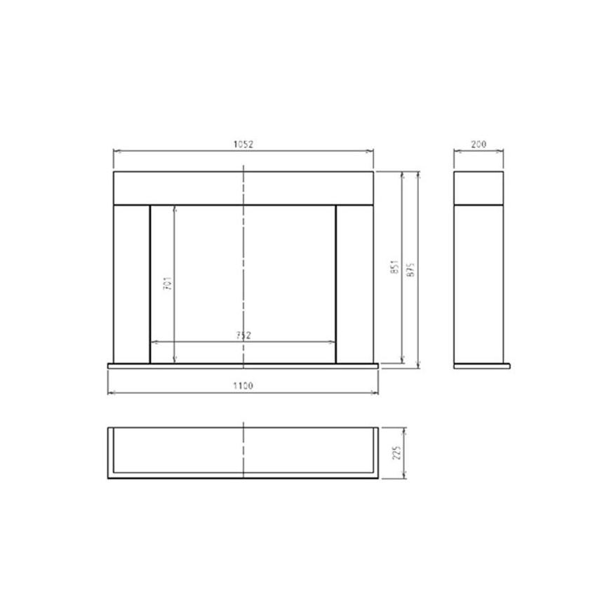 InFire - BIO kamin 87,5x110 cm 3kW bela