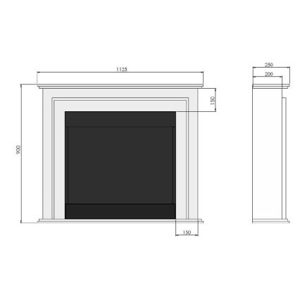 InFire - BIO kamin 90x112,5 cm 3 kW bela