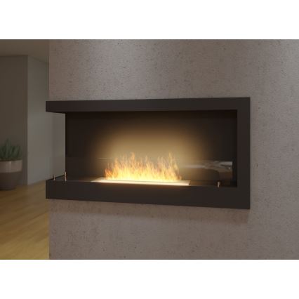 InFire - Crni ugaoni BIO kamin 45x90 cm 3kW