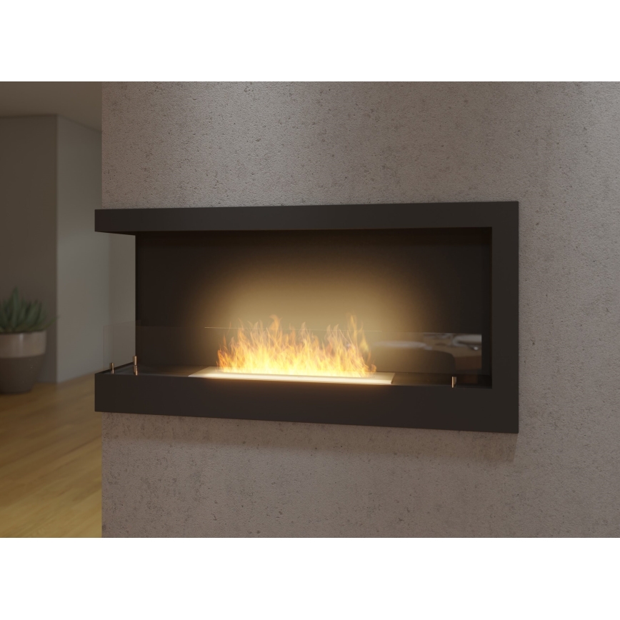 InFire - Crni ugaoni BIO kamin 45x90 cm 3kW