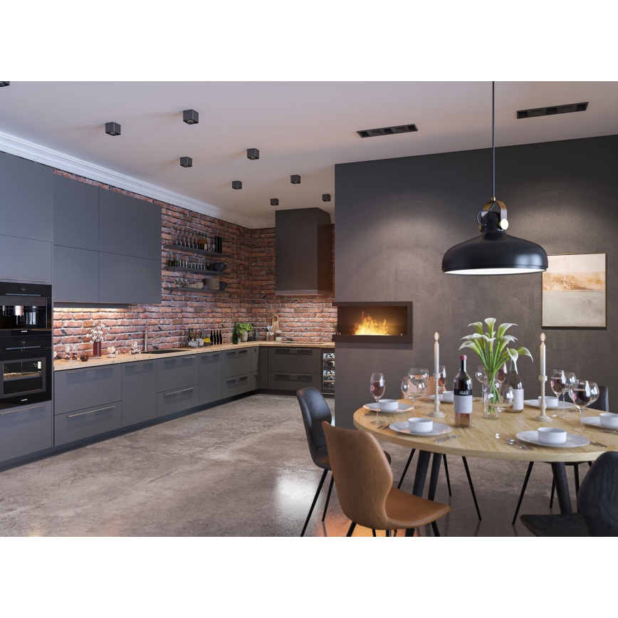 InFire - Crni ugaoni BIO kamin 45x90 cm 3kW