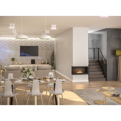 InFire - Crni ugaoni BIO kamin 45x90 cm 3kW