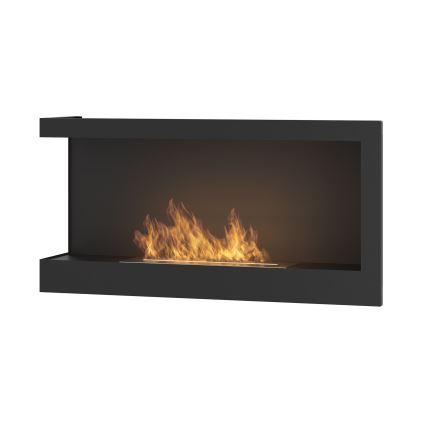 InFire - Crni ugaoni BIO kamin 45x90 cm 3kW