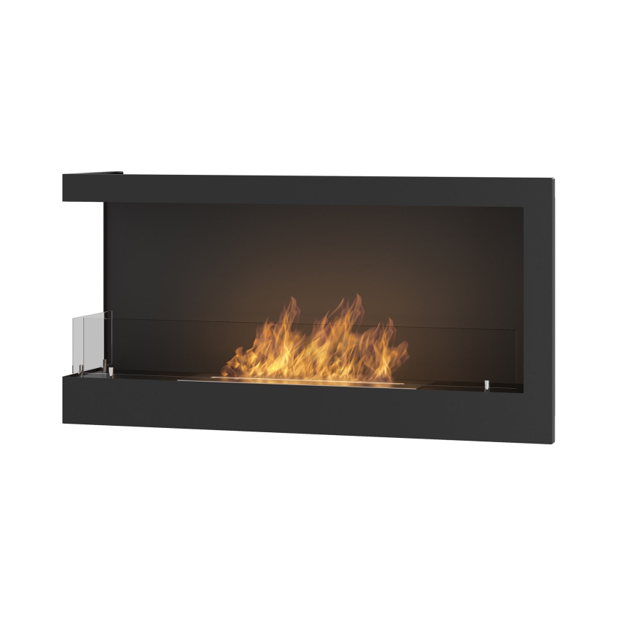 InFire - Crni ugaoni BIO kamin 45x90 cm 3kW