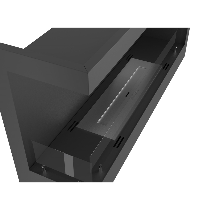 InFire - Crni ugaoni BIO kamin 45x90 cm 3kW
