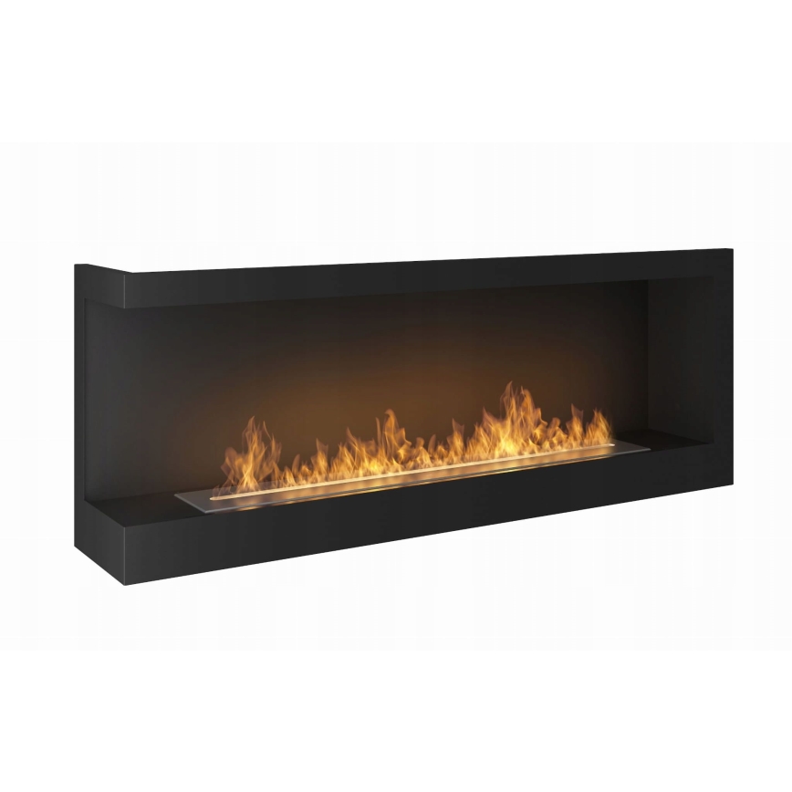InFire - Ugaoni bio kamin 45x120 cm, 3 kW, crni