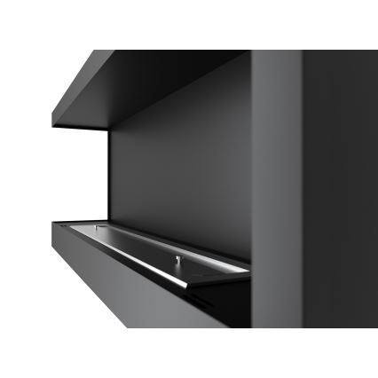 InFire - Ugaoni bio kamin 45x120 cm, 3 kW, crni