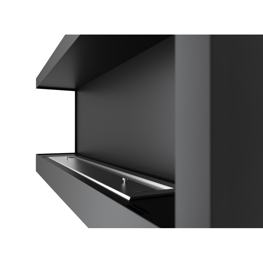 InFire - Ugaoni bio kamin 45x120 cm, 3 kW, crni