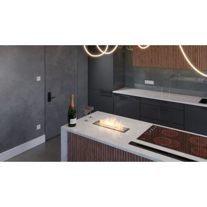 InFire - Ugradni BIO kamin 5,5x50 cm 3kW crna