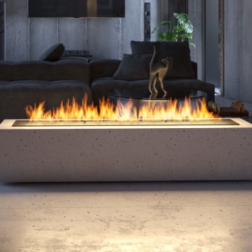 InFire - Ugradni BIO kamin 7,5x120 cm 7 kW crna