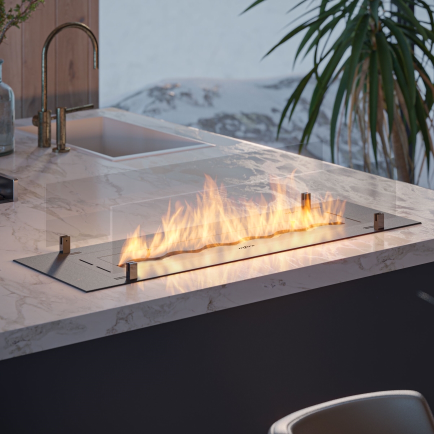 InFire - Ugradni BIO kamin 8,5x100 cm 6 kW crna
