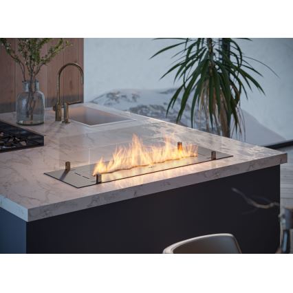 InFire - Ugradni BIO kamin 8,5x100 cm 6 kW crna