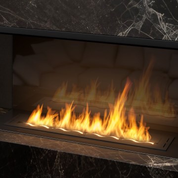 InFire - Ugrađeni bio kamin 7,5 x 100 cm, 6 kW, crni